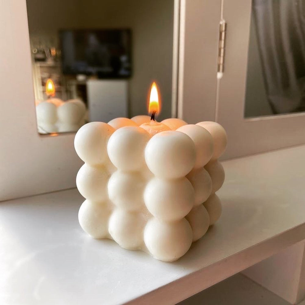 BUBBLE Candle VEGAN Handmade Candles Bubble Candle Cube Candle